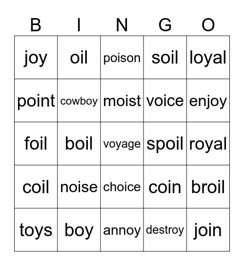 文字賓果 Bingo Card