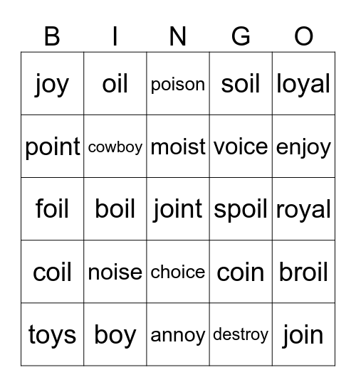 文字賓果 Bingo Card