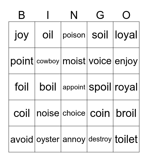 文字賓果 Bingo Card