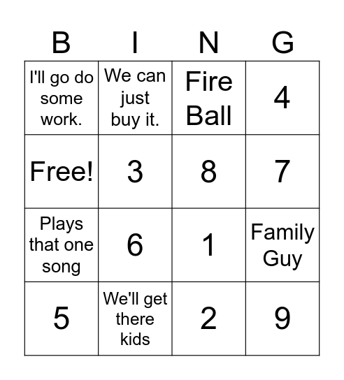 Factory Music Group Bingo Card