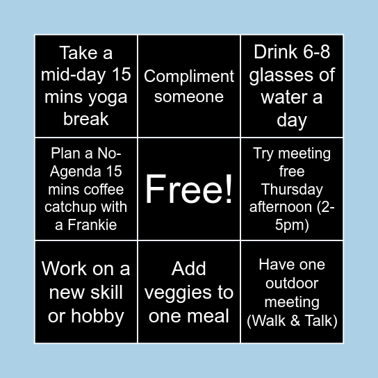Move it Frankie - Bingo Card