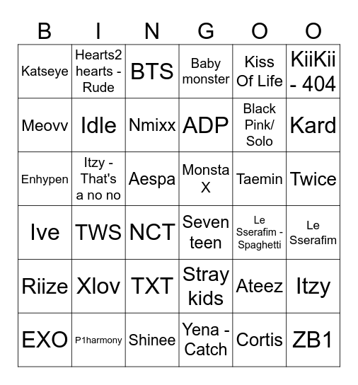 Comicon April 2026 - Kpop Bingo Card