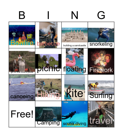 SUMMER Bingo Card