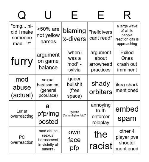 kais commandos #general Bingo Card