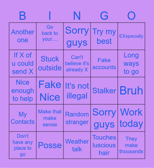 Jordy Bingo Card