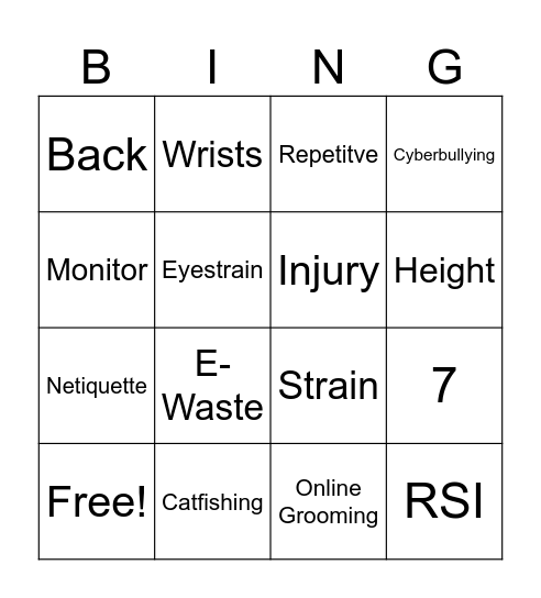 Health & Safety Bingo Card