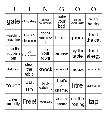 queue Bingo Card