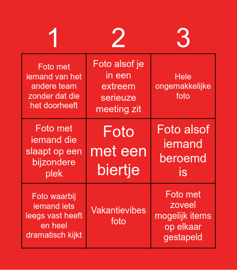 Zoomin' fotobingo Card
