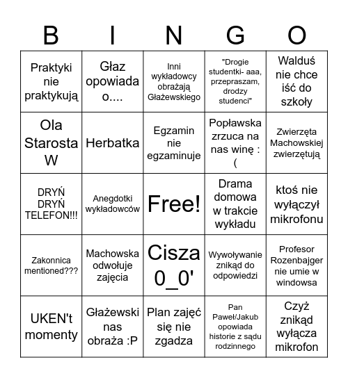 Bingo PPiW Bingo Card