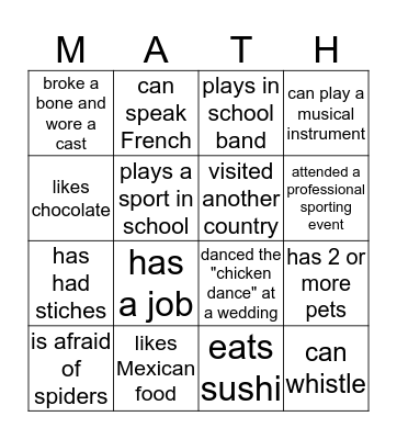 Welcome!  Find someone who ... Bingo Card