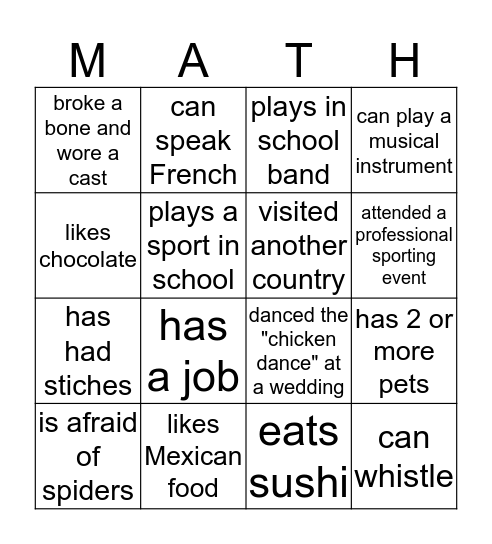 Welcome!  Find someone who ... Bingo Card