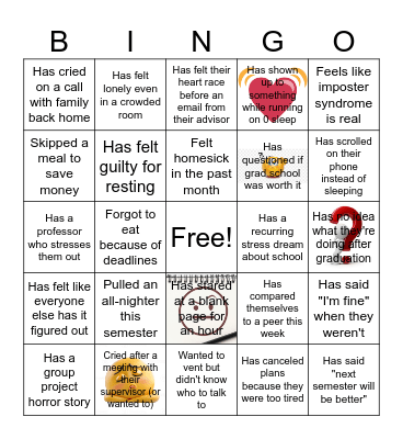 Pause. Connect. Recharge Bingo Card
