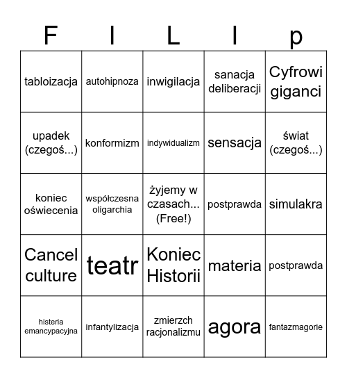 Filibingo Card