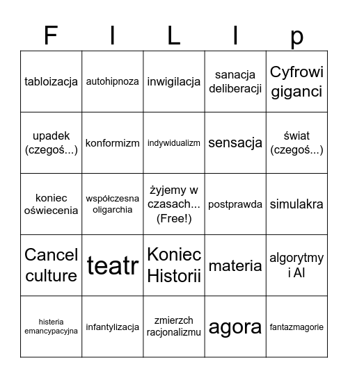 Filibingo Card