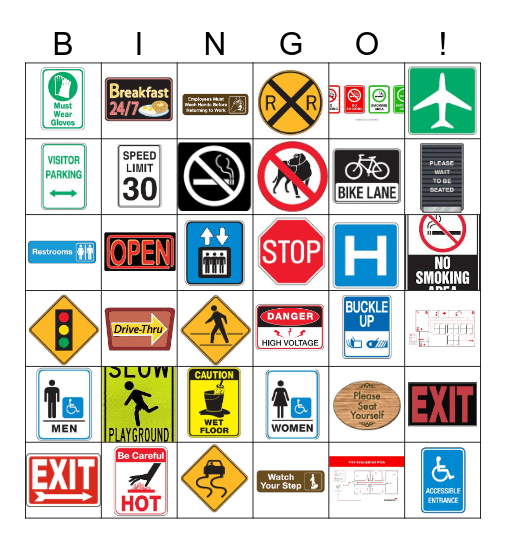Community Signs Bingo Card