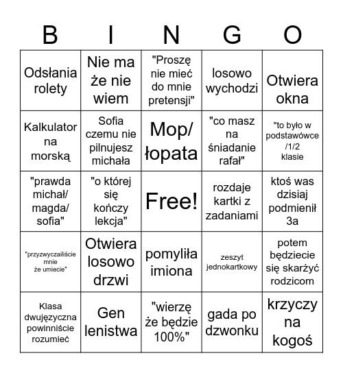 Drozdi Bingo Card