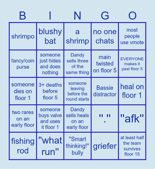 MATCHMAKING!!! Bingo Card