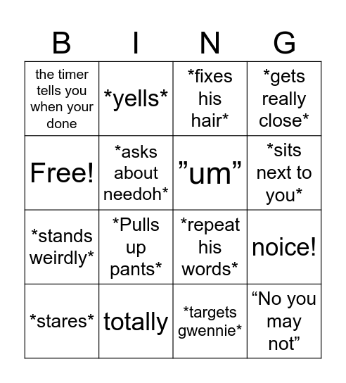 Mr. Luc BINGO Card