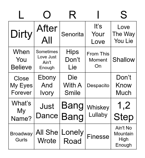 Collabs & Duets Bingo Card