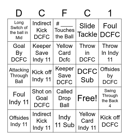 DCFC BINGO Card
