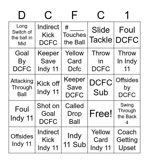 DCFC BINGO Card