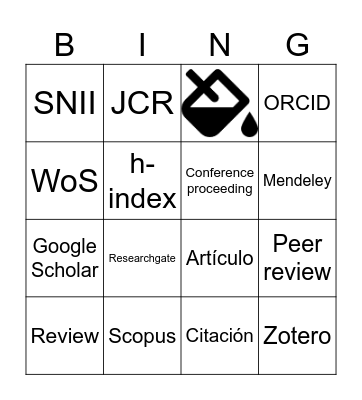 Bingo académico Bingo Card