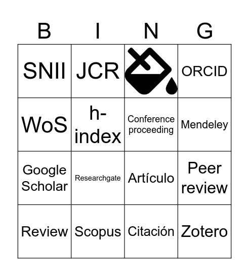 Bingo académico Bingo Card