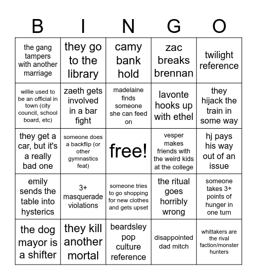 city council ep. 3 Bingo Card