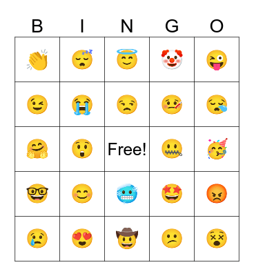 EMOJI Bingo Card