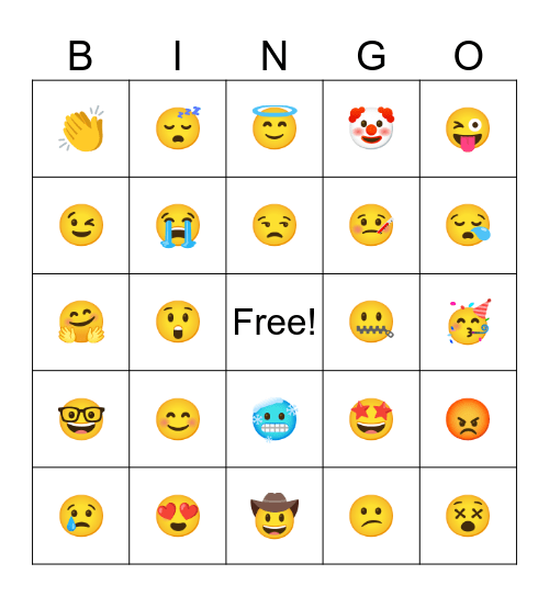 EMOJI Bingo Card