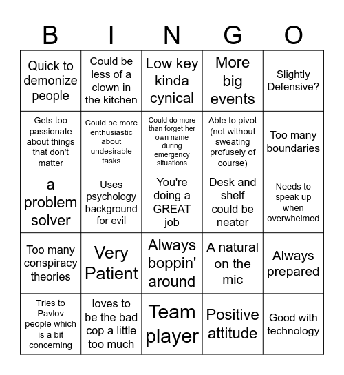 Performance Appraisal BINGO 2026 Bingo Card