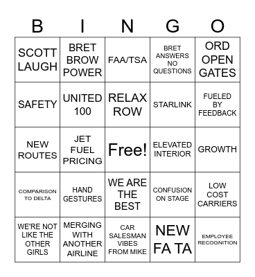 EARNINGS LIVE 4/22 Bingo Card