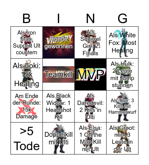 Bingo VOD Challenge #1 Bingo Card