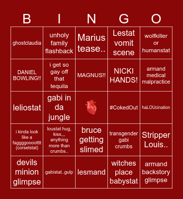 vampyre lestat trailer bingo… Bingo Card
