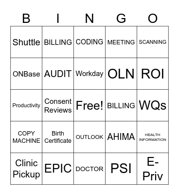 HIM BINGO Card
