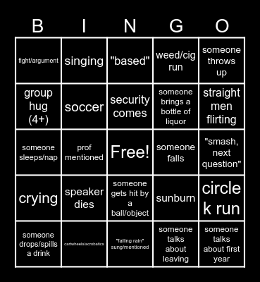MIA PICNIC Bingo Card
