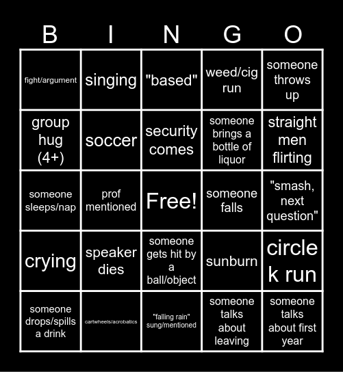 MIA PICNIC Bingo Card