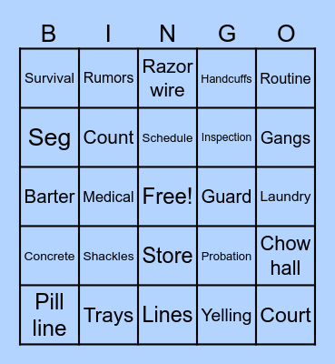Jail House Bingo With JIC Bingo Card