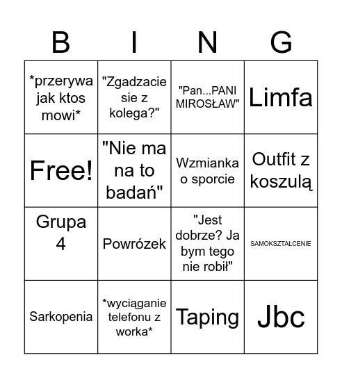 Złote słońce Bingo Card