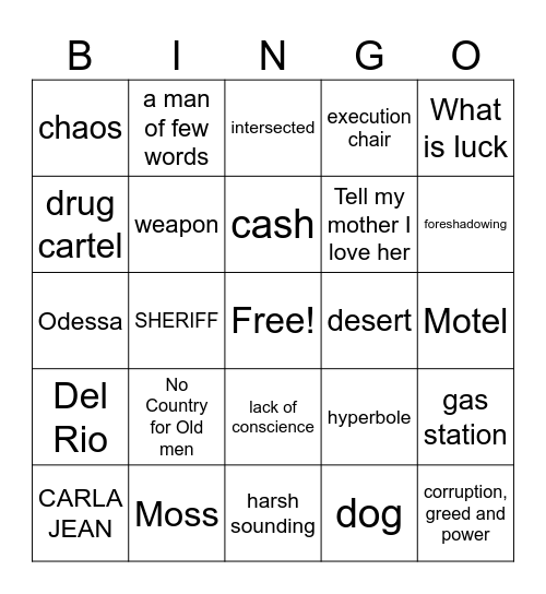 NCFOM Bingo Card