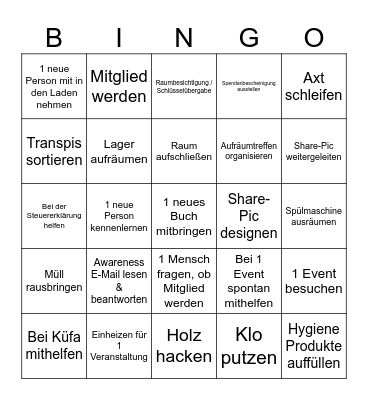 Das hält den Laden am Laufen Bingo Card