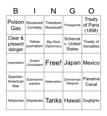 Unit 3 LEAP Review Bingo Card