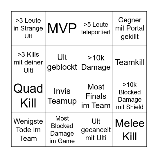 Dr. Strange Bingo VOD Bingo Card