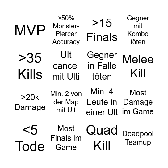 Elsa Bingo VOD Bingo Card