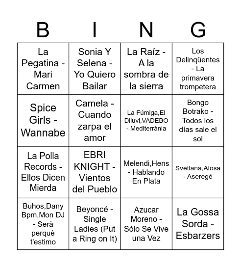 Pre FMA 2026 Bingo Card