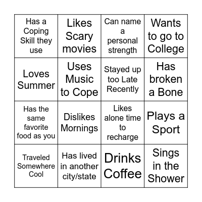 FIND SOMEONE WHO... Bingo Card