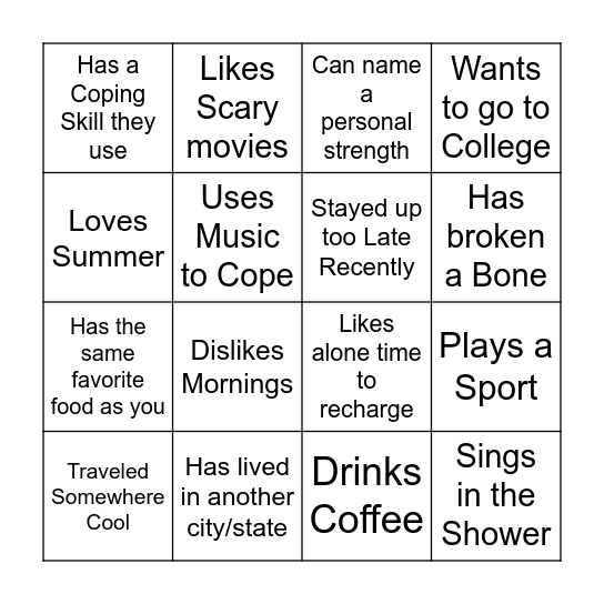 FIND SOMEONE WHO... Bingo Card