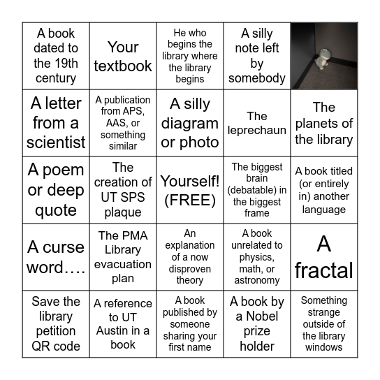 PMA Library BINGO Card
