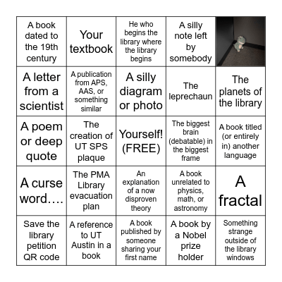 PMA Library BINGO Card