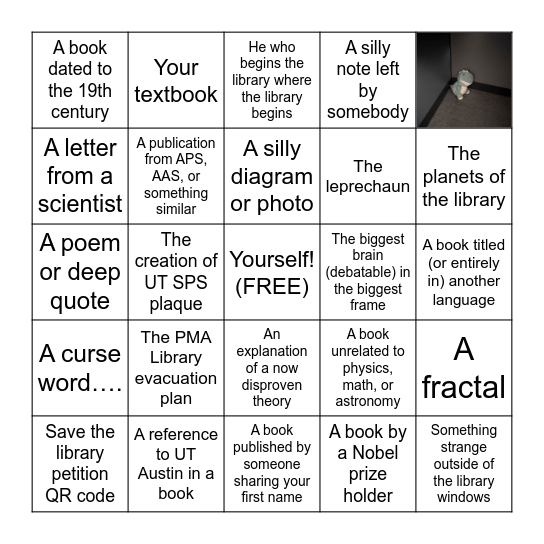 PMA Library BINGO Card